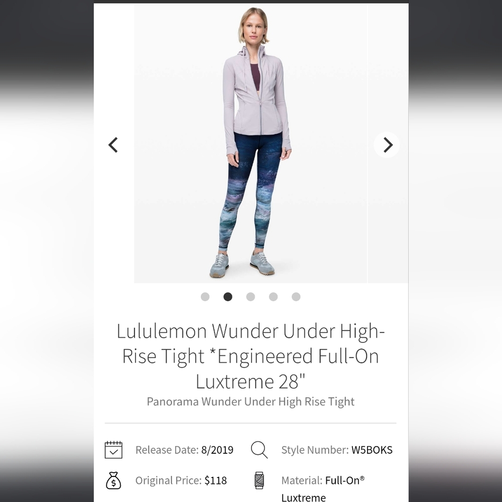 lululemon athletica Navy & Teal Galaxy Print Wunder Under High-Rise Leggings